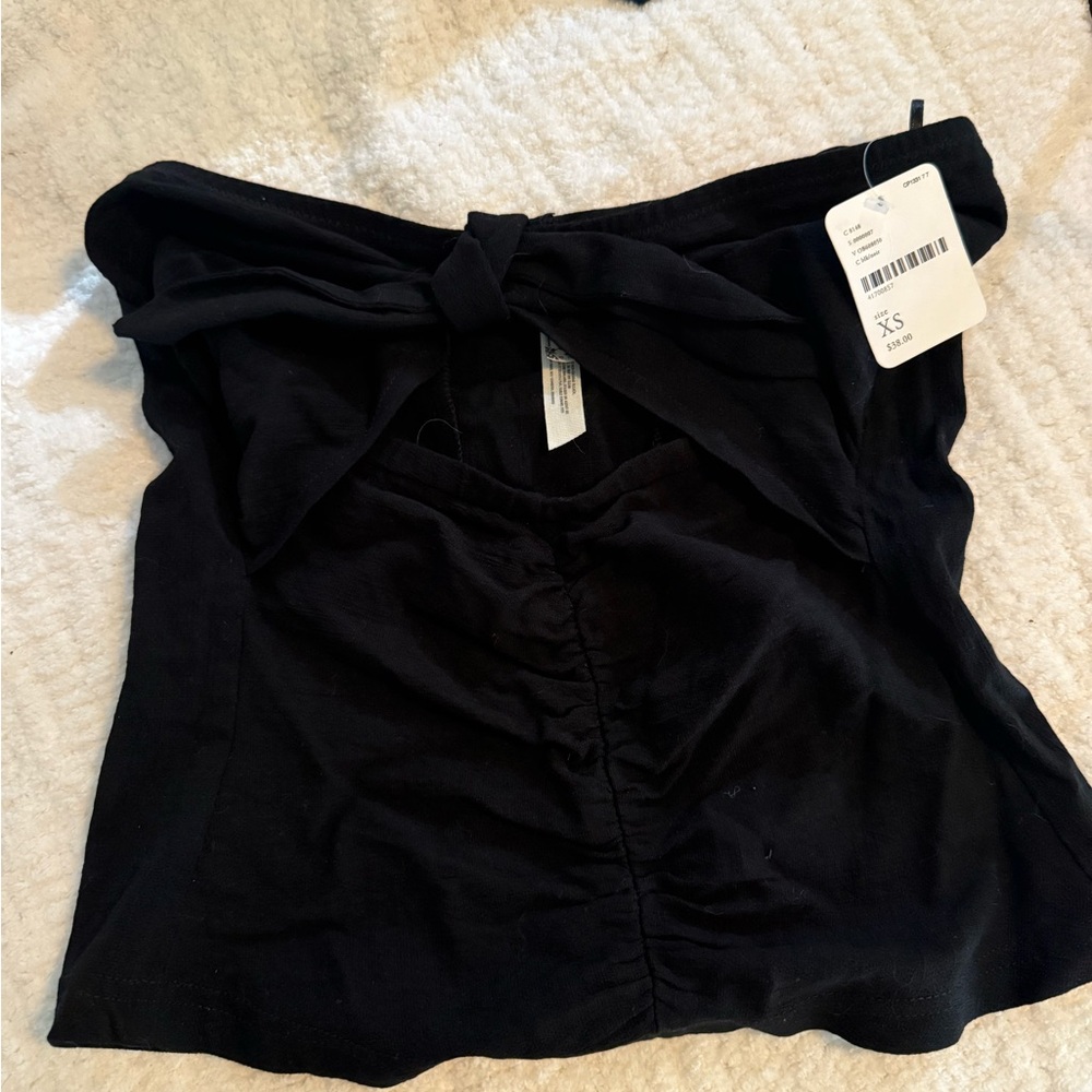 NWT Free People XS tube top with tie and cut out